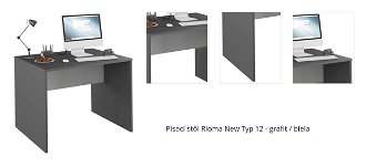 Písací stôl Rioma New Typ 12 - grafit / biela 1