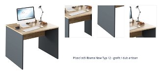 Písací stôl Rioma New Typ 12 - grafit / dub artisan 1