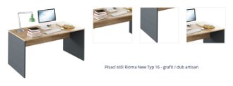 Písací stôl Rioma New Typ 16 - grafit / dub artisan 1