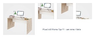 Písací stôl Rioma Typ 11 - san remo / biela 1