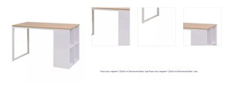 Písací stôl s regálom 120x60 cm Dekorhome Biela / dub,Písací stôl s regálom 120x60 cm Dekorhome Biela / dub 1