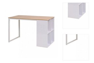Písací stôl s regálom 120x60 cm Dekorhome Biela / dub,Písací stôl s regálom 120x60 cm Dekorhome Biela / dub 3