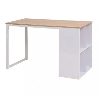 Písací stôl s regálom 120x60 cm Dekorhome Biela / dub,Písací stôl s regálom 120x60 cm Dekorhome Biela / dub