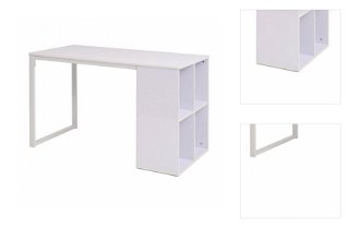 Písací stôl s regálom 120x60 cm Dekorhome Biela,Písací stôl s regálom 120x60 cm Dekorhome Biela 3