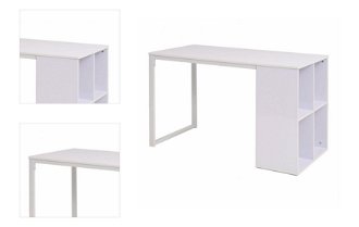 Písací stôl s regálom 120x60 cm Dekorhome Biela,Písací stôl s regálom 120x60 cm Dekorhome Biela 4