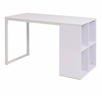 Písací stôl s regálom 120x60 cm Dekorhome Biela,Písací stôl s regálom 120x60 cm Dekorhome Biela 2