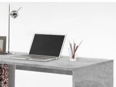 Písací stôl s regálom Lex, šedý betón/biela% 7