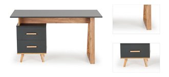 Písací stôl so zásuvkami Sergio - antracit / dub wotan 3