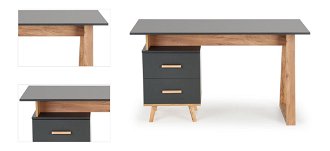 Písací stôl so zásuvkami Sergio - antracit / dub wotan 4