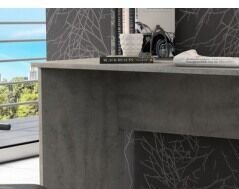 Písací stôl so zásuvkou Carlos, šedý beton/biela% 6