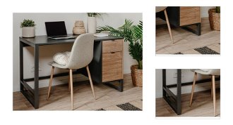 Písací stôl Sumatra, antracit/bambus% 3