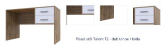 Písací stôl Talent T2 - dub tahoe / biela 1