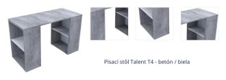 Písací stôl Talent T4 - betón / biela 1
