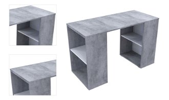 Písací stôl Talent T4 - betón / biela 4