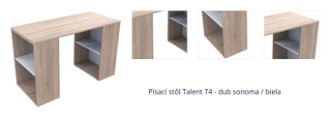 Písací stôl Talent T4 - dub sonoma / biela 1