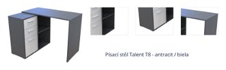 Písací stôl Talent T8 - antracit / biela 1