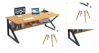Písací stôl Tarcal 140 - buk / čierna 3