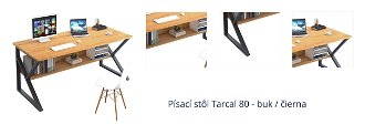 Písací stôl Tarcal 80 - buk / čierna 1