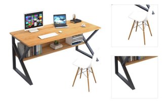 Písací stôl Tarcal 80 - buk / čierna 3