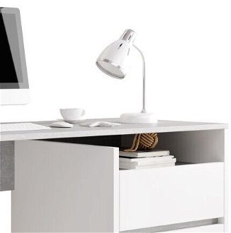 Písací stôl Tulio - betón / biely mat 7