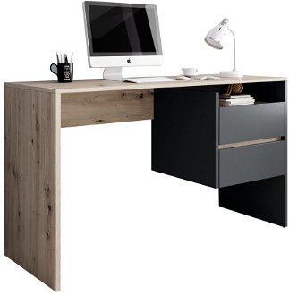 Písací stôl Tulio - dub artisan / grafit / antracit