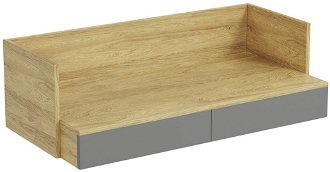 Písací stolík so zásuvkami Mobius BIU2S - prírodný orech / sivá