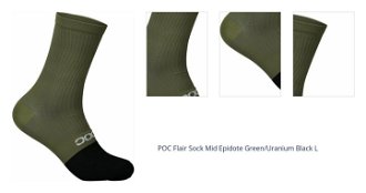 POC Flair Sock Mid Epidote Green/Uranium Black L Cyklo ponožky 1