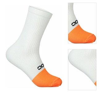 POC Flair Sock Mid Hydrogen White/Zink Orange L Cyklo ponožky 3