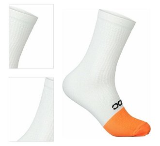 POC Flair Sock Mid Hydrogen White/Zink Orange L Cyklo ponožky 4