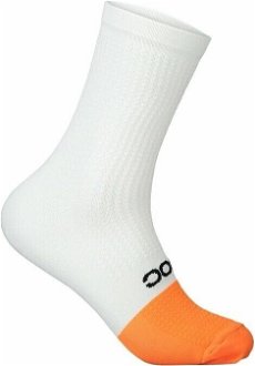 POC Flair Sock Mid Hydrogen White/Zink Orange L Cyklo ponožky 2