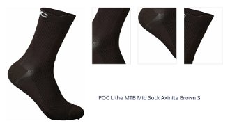 POC Lithe MTB Mid Sock Axinite Brown S Cyklo ponožky 1