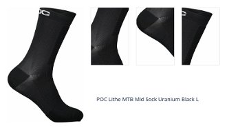 POC Lithe MTB Mid Sock Uranium Black L Cyklo ponožky 1