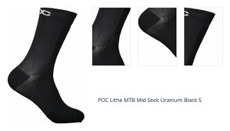POC Lithe MTB Mid Sock Uranium Black S Cyklo ponožky 1