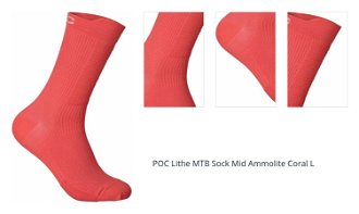 POC Lithe MTB Sock Mid Ammolite Coral L Cyklo ponožky 1