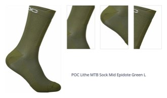 POC Lithe MTB Sock Mid Epidote Green L Cyklo ponožky 1