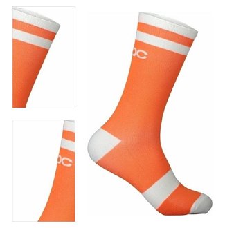 POC Lure MTB Long Sock Zink Orange/Hydrogen White L Cyklo ponožky 4