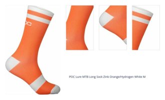 POC Lure MTB Long Sock Zink Orange/Hydrogen White M Cyklo ponožky 1