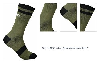 POC Lure MTB Sock Long Epidote Green/Uranium Black S Cyklo ponožky 1