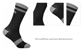 POC Lure MTB Sock Long Uranium Black/Granite Grey L Cyklo ponožky 1