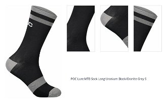 POC Lure MTB Sock Long Uranium Black/Granite Grey S Cyklo ponožky 1