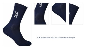 POC Soleus Lite Mid Sock Turmaline Navy M Cyklo ponožky 1