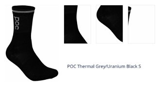 POC Thermal Grey/Uranium Black S Cyklo ponožky 1