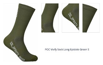 POC Vivify Sock Long Epidote Green S Cyklo ponožky 1