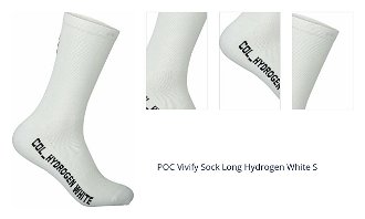 POC Vivify Sock Long Hydrogen White S Cyklo ponožky 1