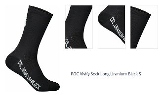 POC Vivify Sock Long Uranium Black S Cyklo ponožky 1