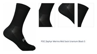 POC Zephyr Merino Mid Sock Uranium Black S Cyklo ponožky 1