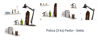 Polica (3 ks) Fedor - biela 1