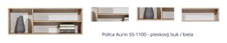 Polica Aurin SS-1100 - pieskový buk / biela 1