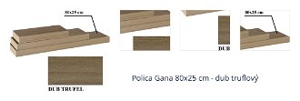Polica Gana 80x25 cm - dub truflový 1