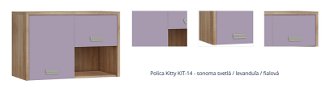 Polica Kitty KIT-14 - sonoma svetlá / levanduľa / fialová 1